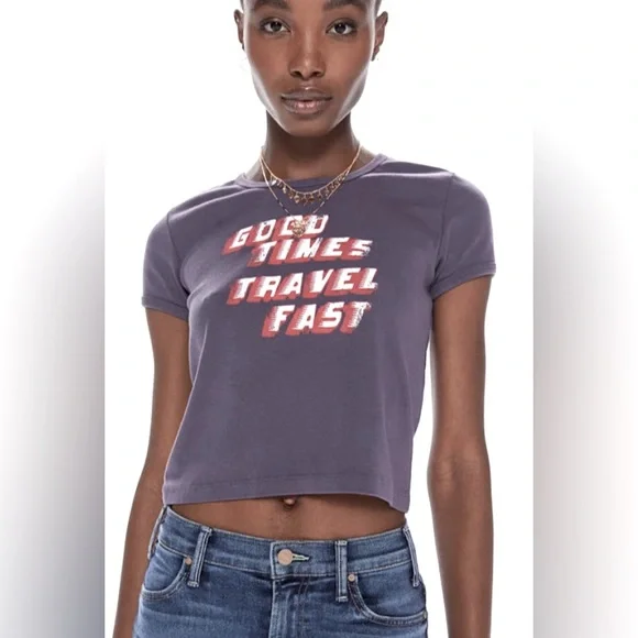 MOTHER, XL, Ringer T-shirt, Crop, Couture, Designer, $105, Graphic Tee, NWT! - Picture 10 of 14